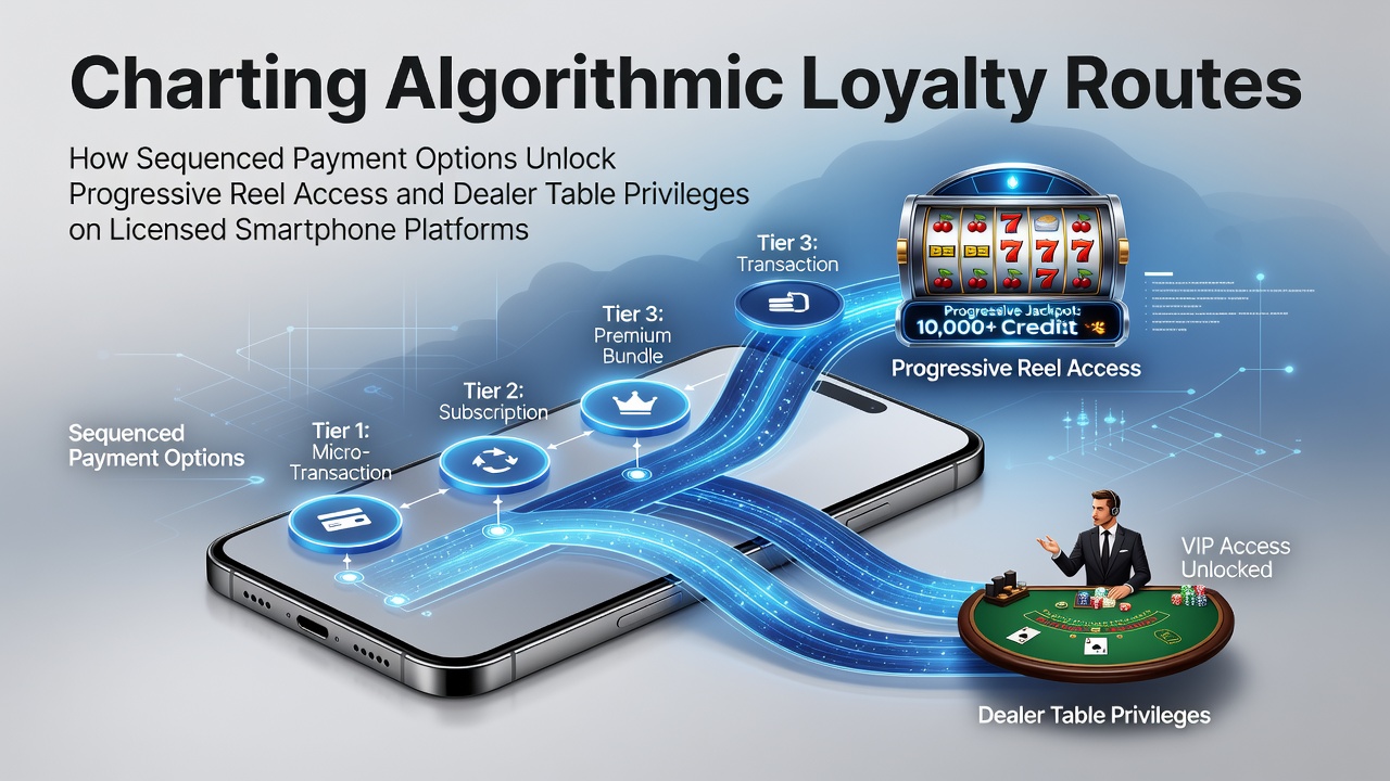 Darstellung algorithmischer Treuepfade in mobilen Casinos mit sequenzierten Zahlungen und progressivem Zugang zu Walzen und Tischen