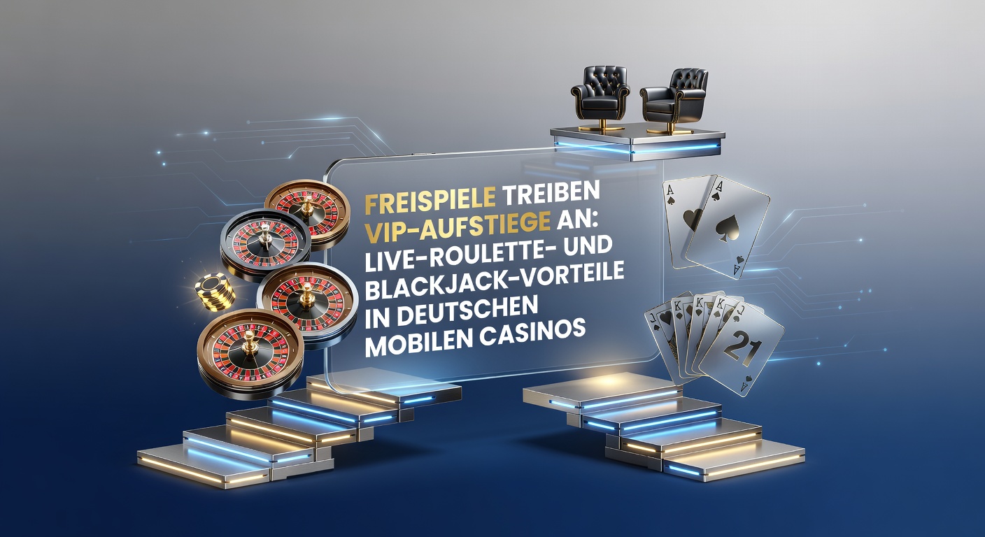 Smartphone mit Free Spins-Angebot und VIP-Treppe in einem Mobile Casino