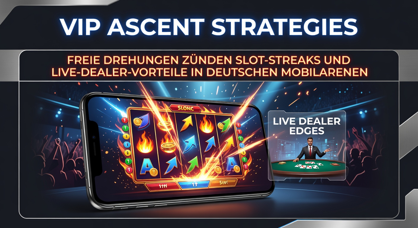 Smartphone mit leuchtenden Slot-Maschinen und VIP-Stufen im Mobile-Casino-Hintergrund, das den Aufstieg zu höheren Levels symbolisiert